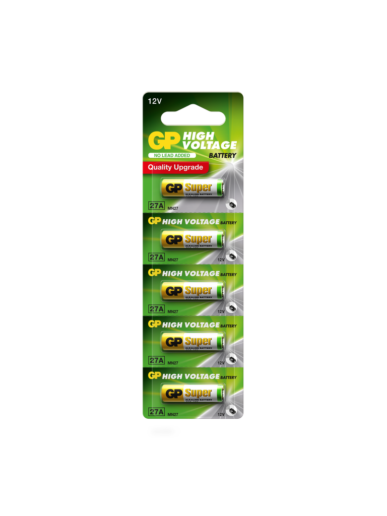 G375//Alcalina 27A  7,70 x 28,00 12 v  mercury free blister 5 unidades